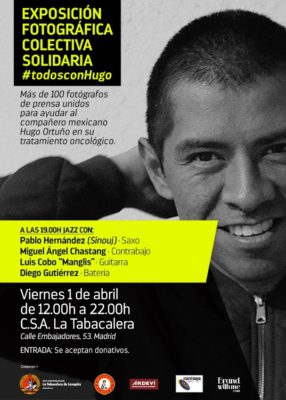 Cartel a favor de la exposición de Hugo Ortuño